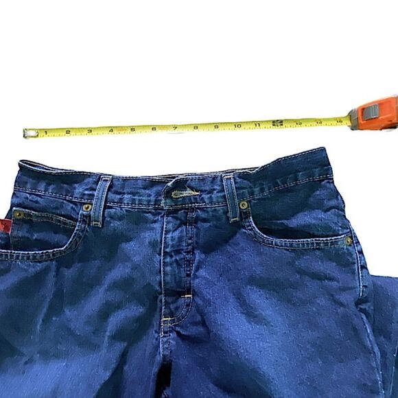 Mudd Womens Size 26 Jeans Bell Bottom Dark Wash Denim Blue 5 Pocket Hippie Retro - Picture 2 of 8